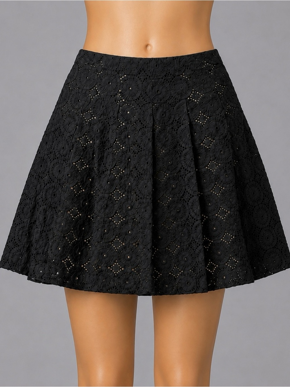 BANANA REPUBLIC Embroidered Flared Pleated Skirt